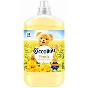Концентрированный кондиционер для белья Coccolino Fresh Happy Yellow с нотами апельсина, жасмина и седарвуда, 74 стирки, 1,7 л